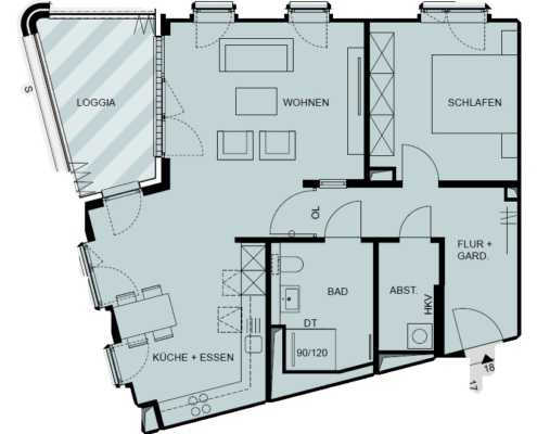 Wohnung 18 Grundriss Ausschnitt