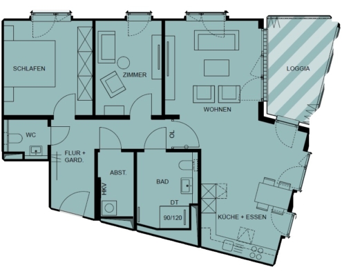Wohnung 7 Grundriss Ausschnitt